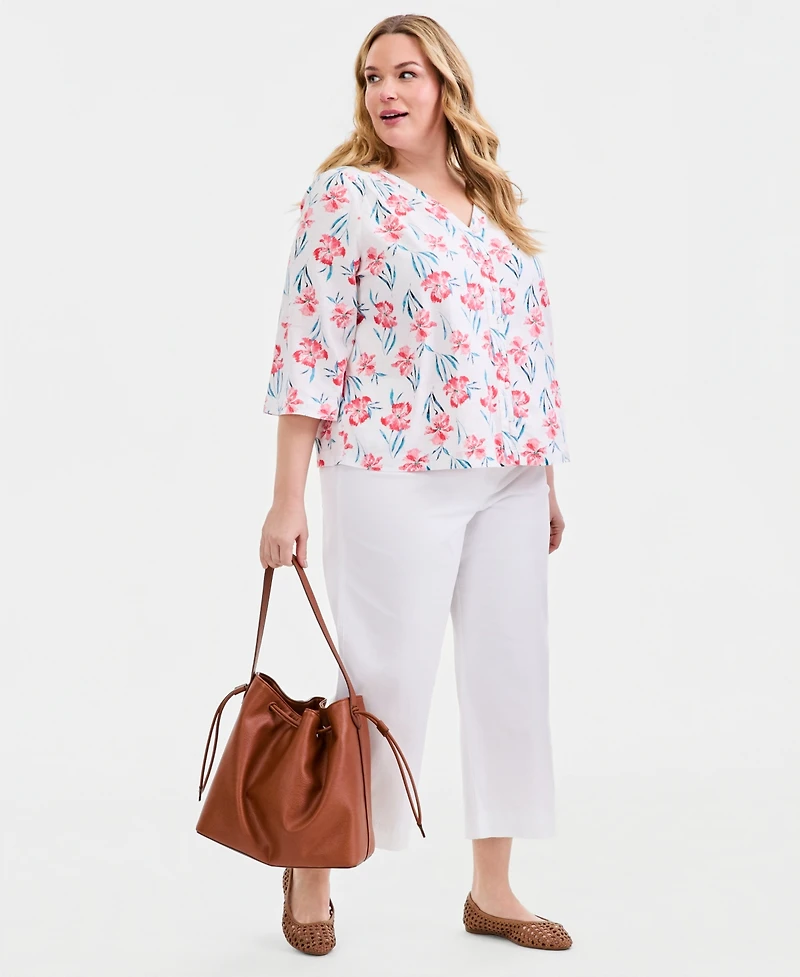 Style & Co Plus Printed Top, Macy's Exclusive