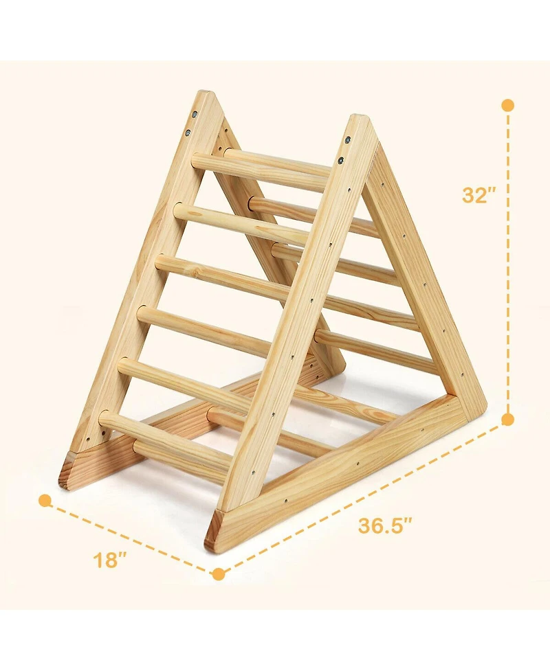Skonyon kids Wooden Triangle Climber for Toddler Step Training