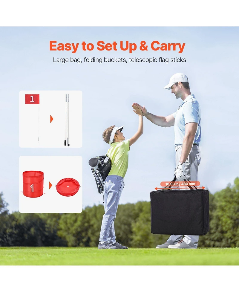 Sugift 9-Hole Backyard Golf Set - Portable Practice Course for Family