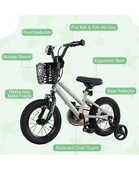 Sugift 12 Inch Kids Bike Adjustable with Transparent Chain Cover for 3-4 Years Old