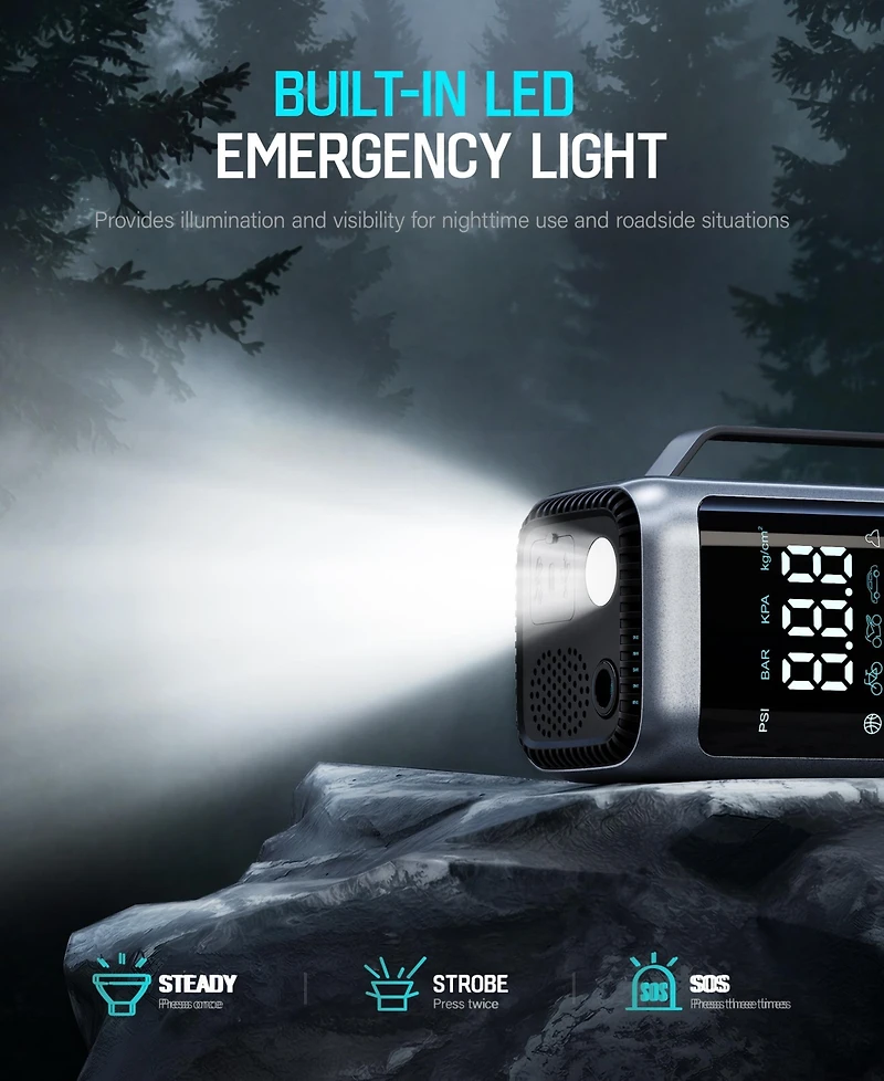 Sugift 20-Amp Battery Charger/Maintainer with Lcd Display & Desulfation Mode