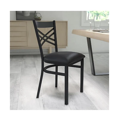 Emma+Oliver X" Back Metal Restaurant Dining Chair
