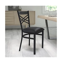 Emma+Oliver X" Back Metal Restaurant Dining Chair