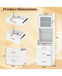 Volenca Makeup Vanity with Power Outlets and Flip-Top Mirror, Storage Stool Included