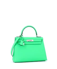 Pre-Owned HERMES Kelly 28 Handbag Epsom with Palladium Hardware