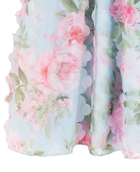 Rare Editions Girls' 7-16 3D Printed Smock Square Neck Dress