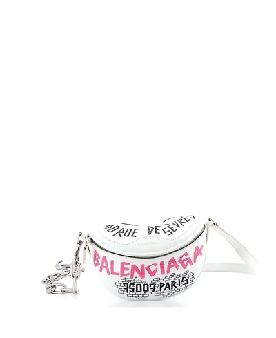 Pre-Owned Balenciaga Xxs Graffiti Souvenir Belt Bag Leather
