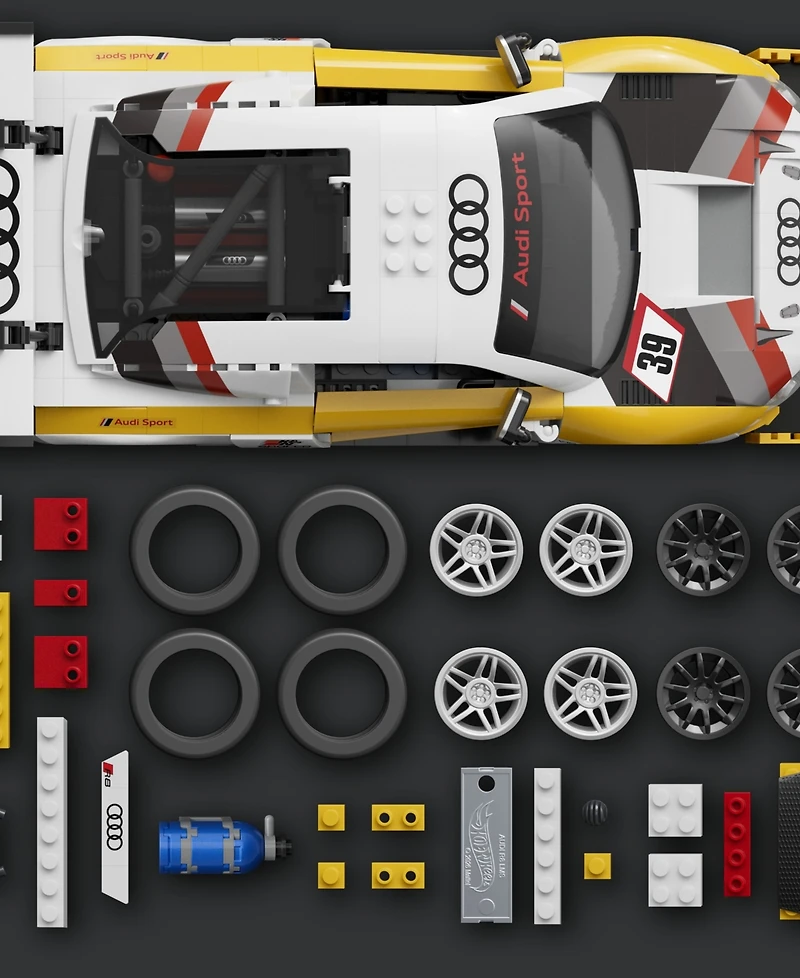 Mattel Brick Shop Hot Wheels 15 Audi R8 Lms Building Toy Kit, 820 Pieces