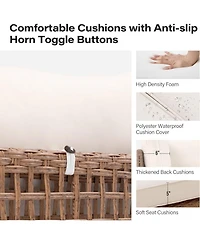 Decksplore 2 Pieces Outdoor Sectional Sofa Set All-Weather Pe Wicker Rattan Patio Conversation Set with Thick Cushions & Coffee Table