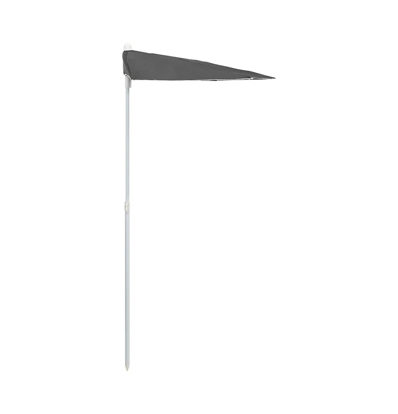 Garden Half Parasol with Pole 70.9"x35.4" Anthracite