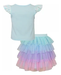 Pink & Violet Girls' 2-6X Sequin Butterfly Top and Tutu Skirt, 2-Piece Set