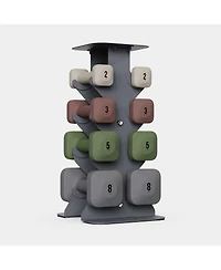 WeGym SafeGrip Dumbbells Lower Set with Light Rack - 2, 3, 5