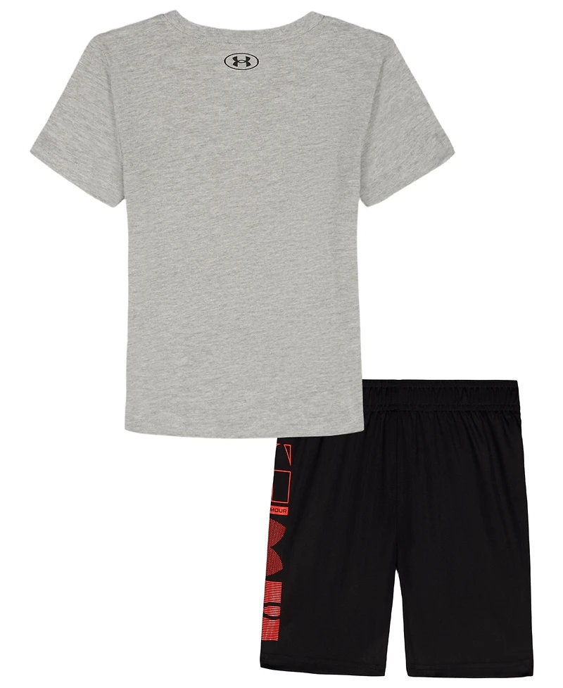 Under Armour Boys' 2T-7 Tech Decon T-Shirt and Shorts, 2-Piece Set