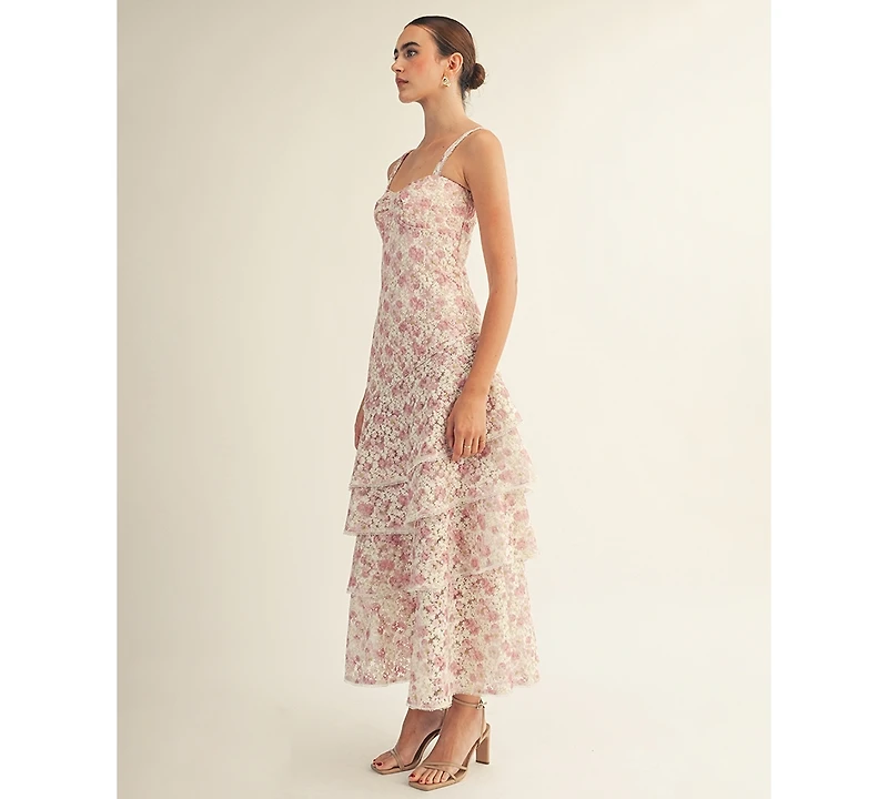 Arose Studio, Inc Women's Lorraine Sweetheart Neck Midi Dress