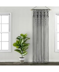 Lush Decor Boho Macrame Textured Cotton Window Curtain Panel Single 40"W x 95"L Macrame Curtains For Windows, Room Divider, Boho Wall Decor