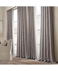 Lush Decor Belgian Flax Prewashed Linen Rich Cotton Blend Window Curtain Panel Single Gray 50x84