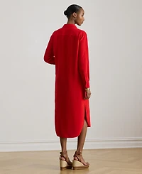 Lauren Ralph Women's Long-Sleeve Spread Collar Shirt Dress