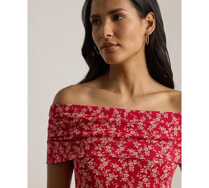 Lauren Ralph Women's Floral Print Off-The-Shoulder Top