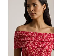 Lauren Ralph Women's Floral Print Off-The-Shoulder Top