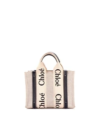 Pre-Owned Chloe Small Woody Tote Canvas with Leather