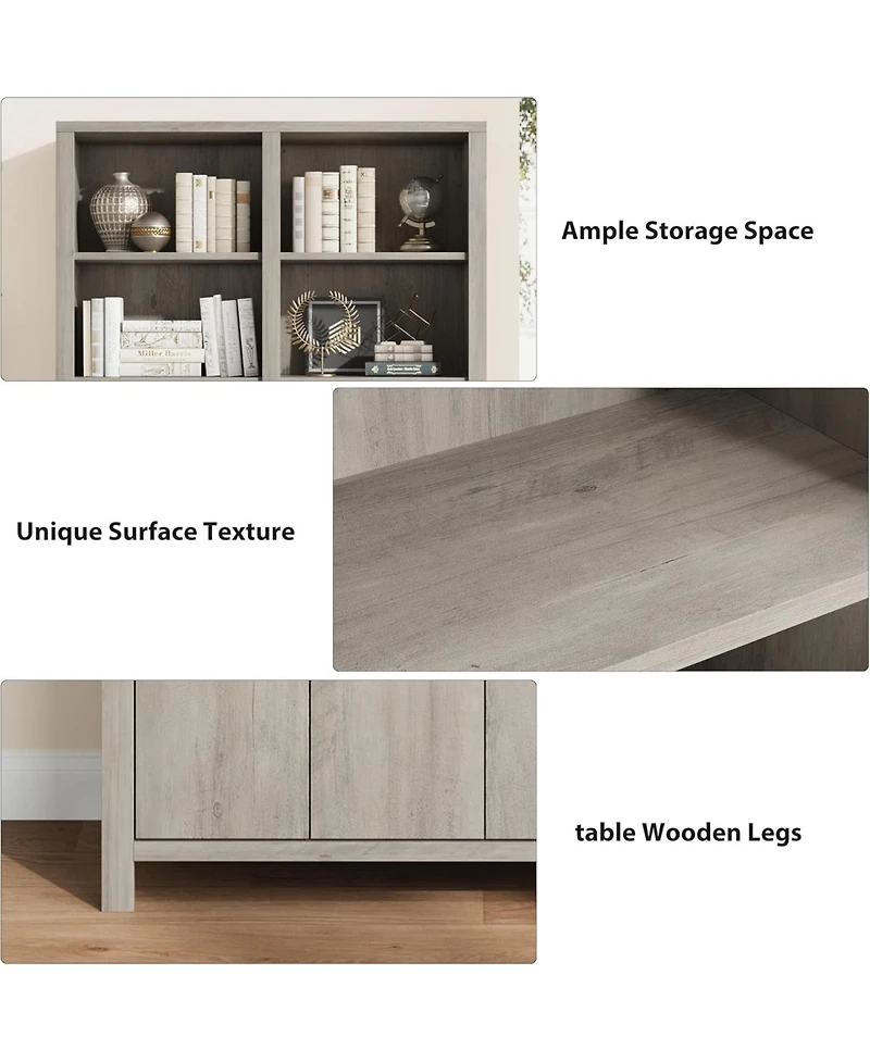 Gaomon Tall Bookshelf with Double Storage, 6-Tier Large Bookshelf, Wide Bookshelves w/ 12 Cubbies, Freestanding Bookcases for Livingroom