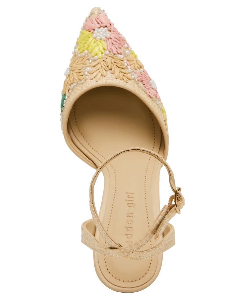 Madden Girl Women's Flora Embellished Pointed Toe Two-Piece Pumps