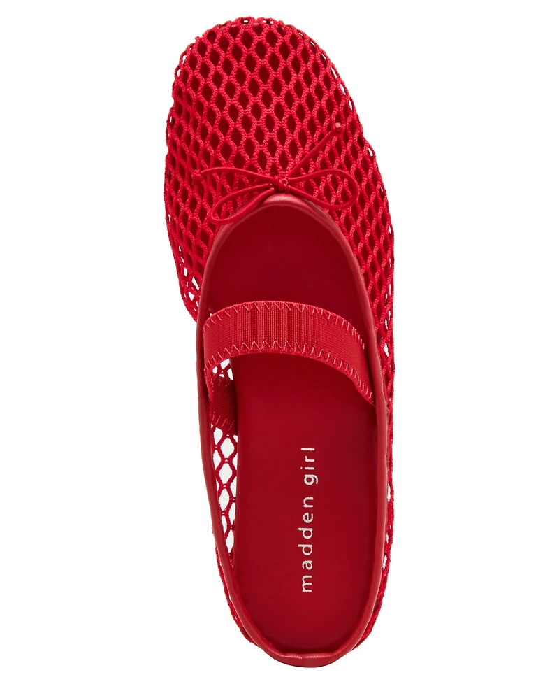 Madden Girl Women's Bonita Mesh Mary Jane Slip-On Ballet Flats