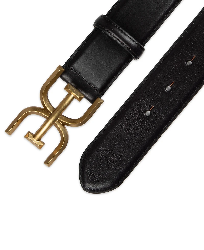 Sam Edelman Double-e Logo Plaque Belt
