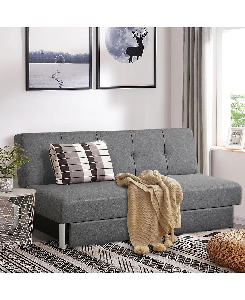 Slickblue Convertible 3-Seat Sofa Bed with 2 Large Drawers and 3 Angles