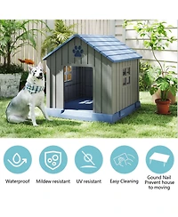 Decksplore 38 inch pointed dog house Spacious Indoor Outdoor Shelter with Removable Roof