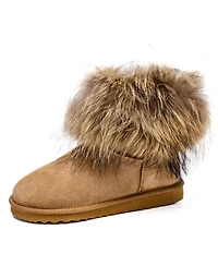 Pazstor Women's Shearling and Raccoon Hair Boots CY2469