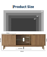 Gaomon 63" Modern Tv Stand with Storage, Adjustable Shelf, Power Outlet & Usb Ports – Entertainment Center for Living Room