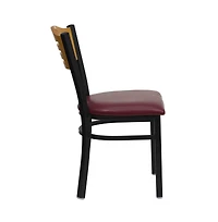 Emma+Oliver Slat Back Metal Restaurant Dining Chair