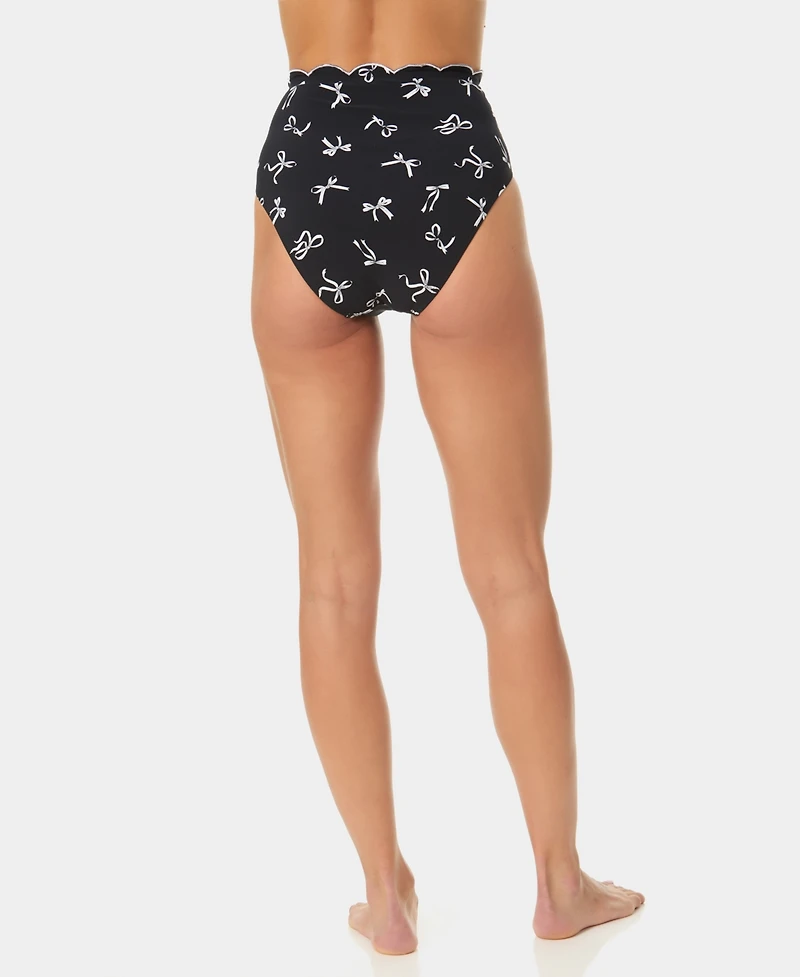 CeCe Women's Scallop Contrast High Waist Brief Bottoms