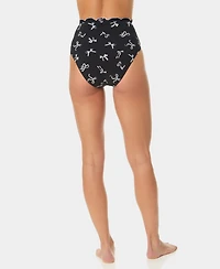 CeCe Women's Scallop Contrast High Waist Brief Bottoms