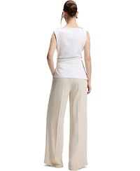 Boss by Hugo Women's Mercerized Cotton Cowl-Neck Asymmetric Top