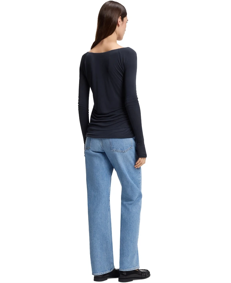 Boss by Hugo Women's Sheer Jersey Double-Layered Top