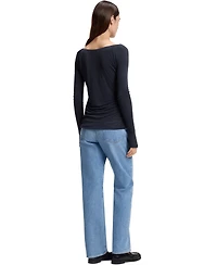 Boss by Hugo Women's Sheer Jersey Double-Layered Top