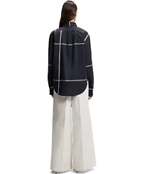 Boss by Hugo Women's Cotton Canvas Relaxed-Fit Blouse