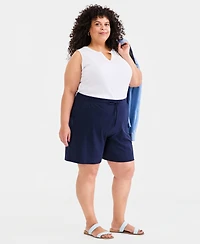 Style & Co Plus Size Solid Knit Shorts, Macy's Exclusive