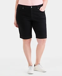 Style & Co Plus Mid-Rise Roll-Cuff Bermuda Shorts, Macy's Exclusive