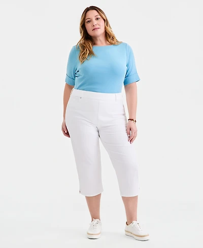 Style & Co Plus High-Rise Shaping Capri Jeans, Macy's Exclusive