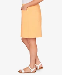 Hearts Of Palm Plus Solid Tech Stretch Pull On Skirt