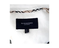 Pre-Owned Burberry Women's Off White Linen Pocket Detail Button Front Shirt