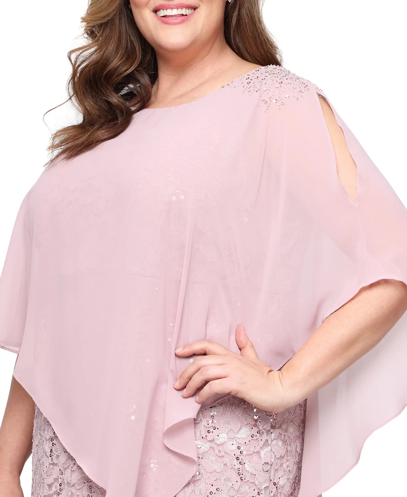 Sl Fashions Plus Beaded Popover Gown
