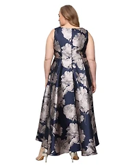 Sl Fashions Plus High-Low Hem V-Neck Ball Gown