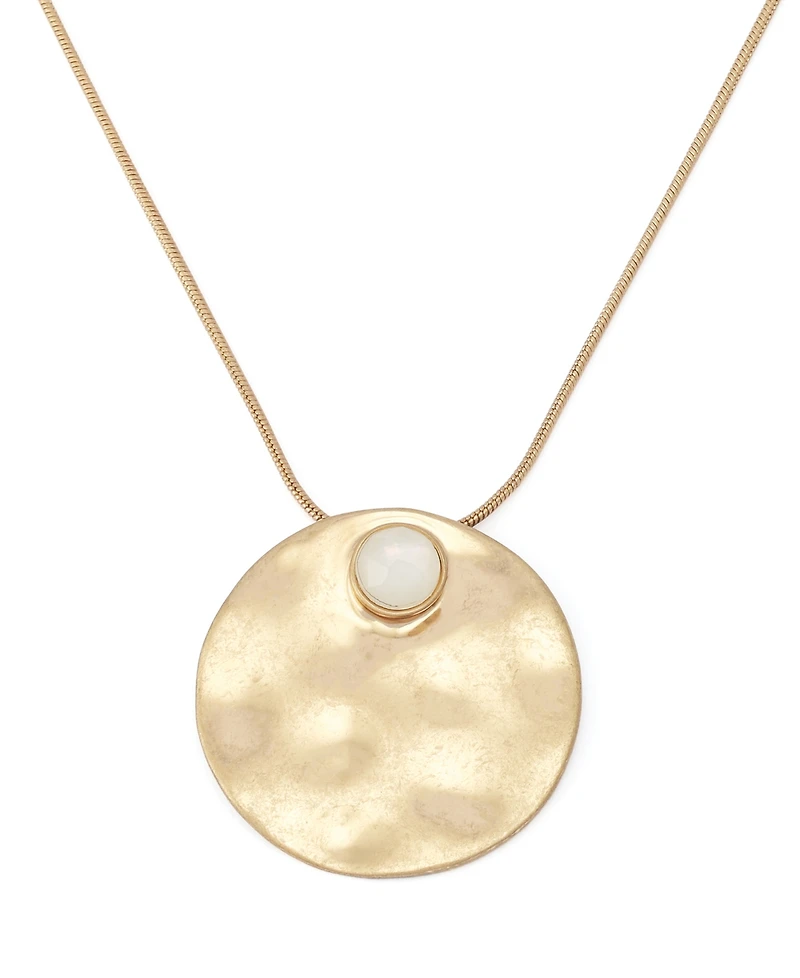 Robert Lee Morris Soho Mother of Pearl Turquoise Disc Pendant Necklace