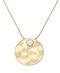 Robert Lee Morris Soho Mother of Pearl Turquoise Disc Pendant Necklace