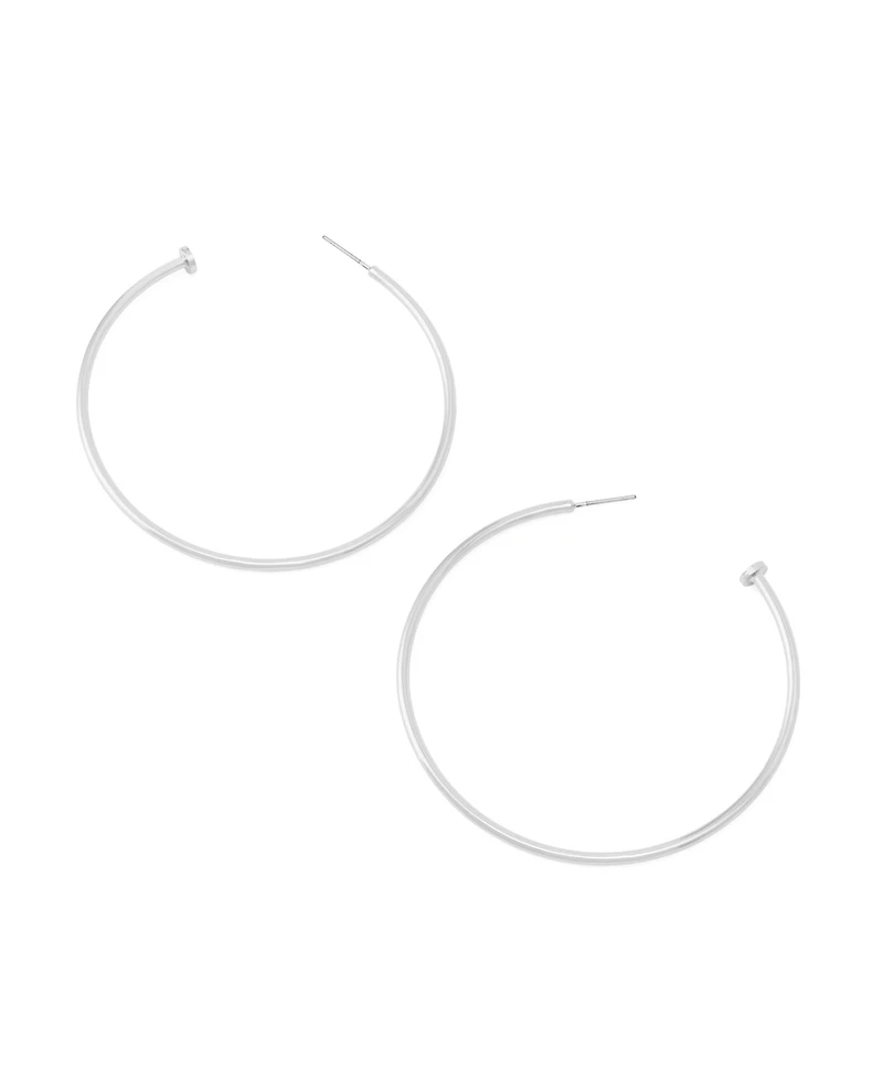 Robert Lee Morris Soho Silver Minimal Large Hoop Earrings