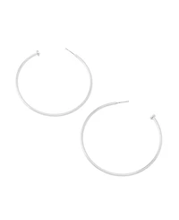 Robert Lee Morris Soho Silver Minimal Large Hoop Earrings